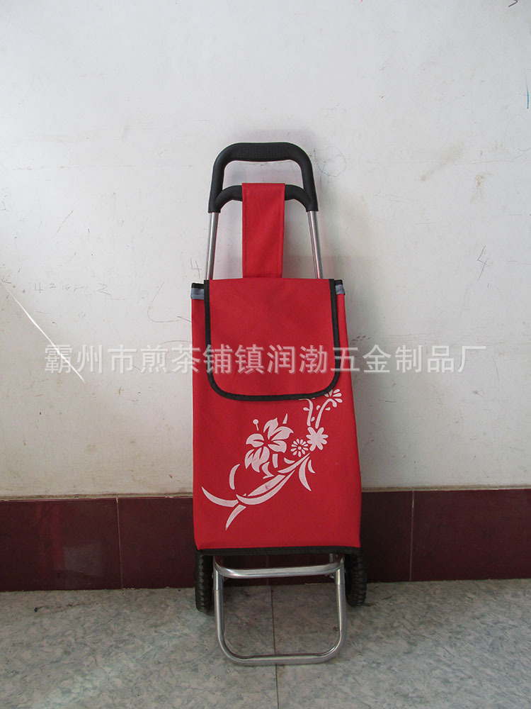 Factory Direct Sales Supermarket Trolley Printable Logo Waterproof Canvas Hand Buggy Elderly Shopping Lever Car