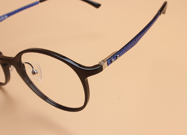 新款碳纤维近视眼镜框女潮复古圆形文艺全框钨碳塑钢镜架配镜6006