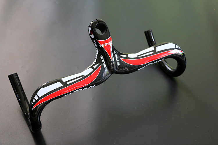 新款正品temani全碳纤维公路车弯把跑车把内走线带把立一体弯把