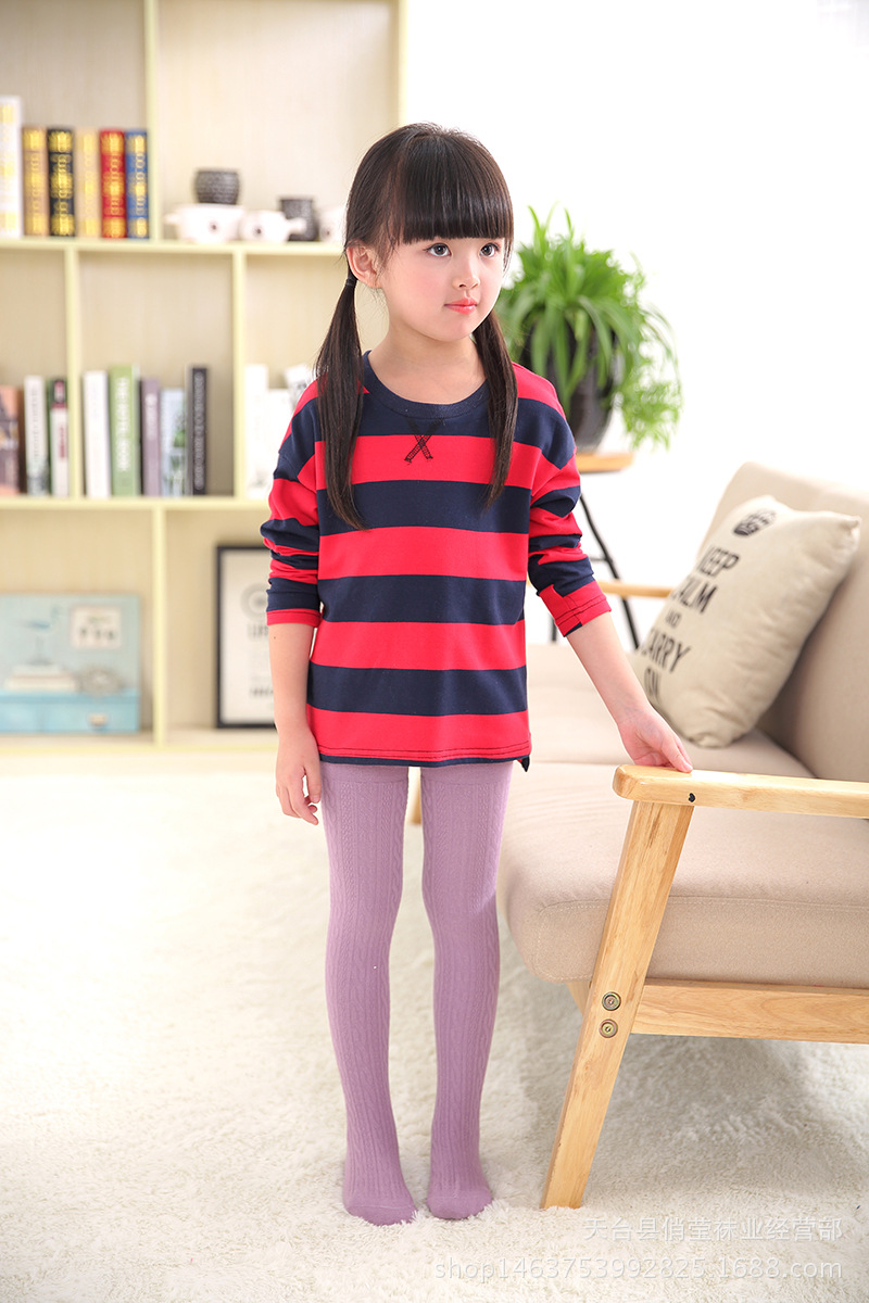 春秋款大童针织纯棉儿童连裤袜女童打底裤袜宝宝白色舞蹈袜子批发