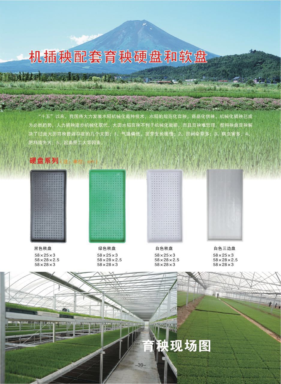 9寸秧盘育秧盘水稻塑料机插平底托盘稻谷育苗盘加厚插秧机用硬盘