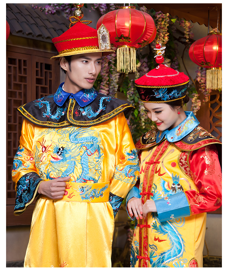 厂家直销清朝古装龙袍皇帝服皇后服 古装写真服影视舞台演出服