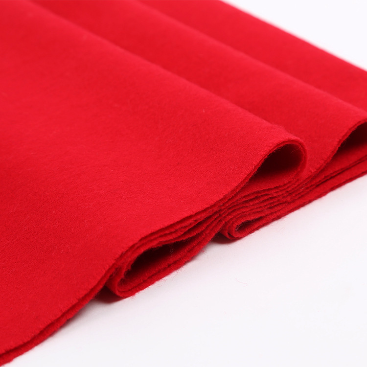 2016纯色羊毛高端公司年会围巾羊绒大红礼品围巾中国红定制logo