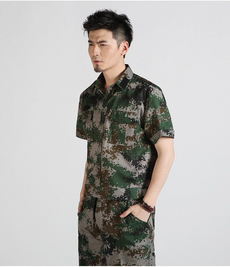 夏季07迷彩服短袖套装水洗短袖林地迷彩作