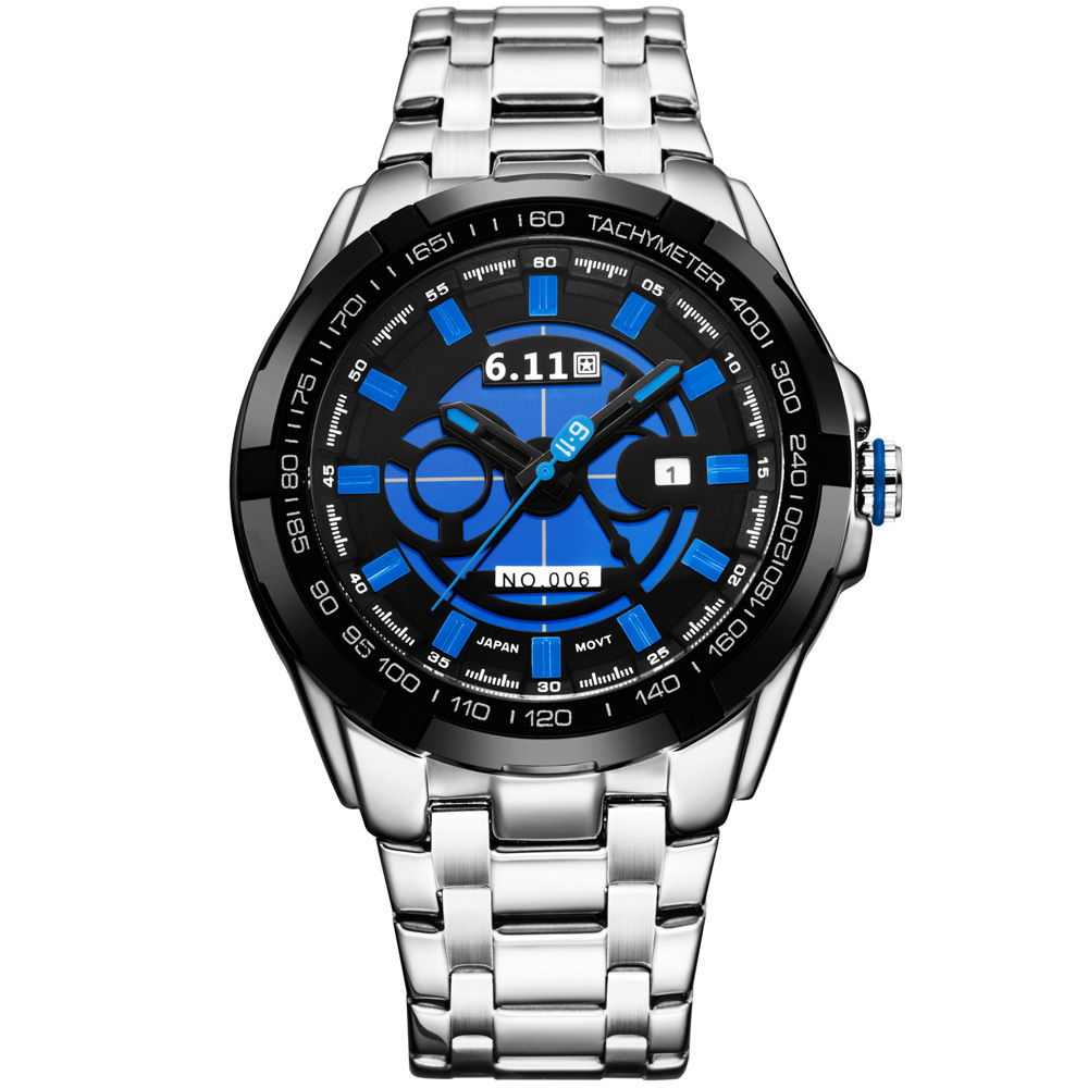 no-006光波日历光电手表手表 男士钢带手表