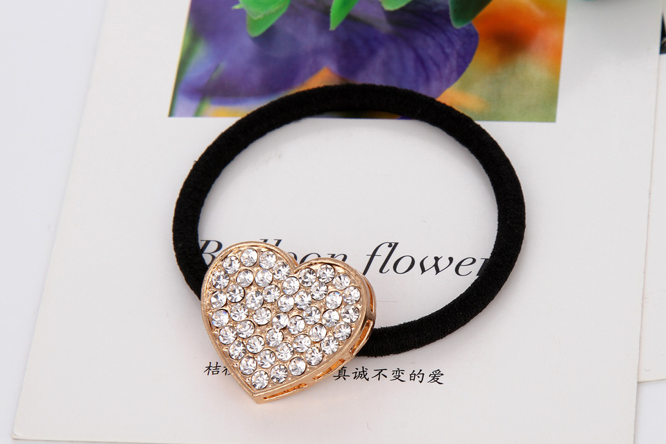 三叶花水钻发圈发绳扎头发马尾皮筋头绳头圈 韩版潮发饰头饰品