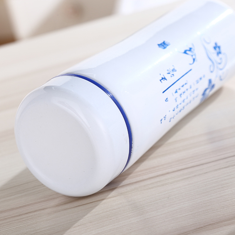 批发厂家直销新款巴马陶瓷养生杯 青花瓷保温杯 礼品定制广告.