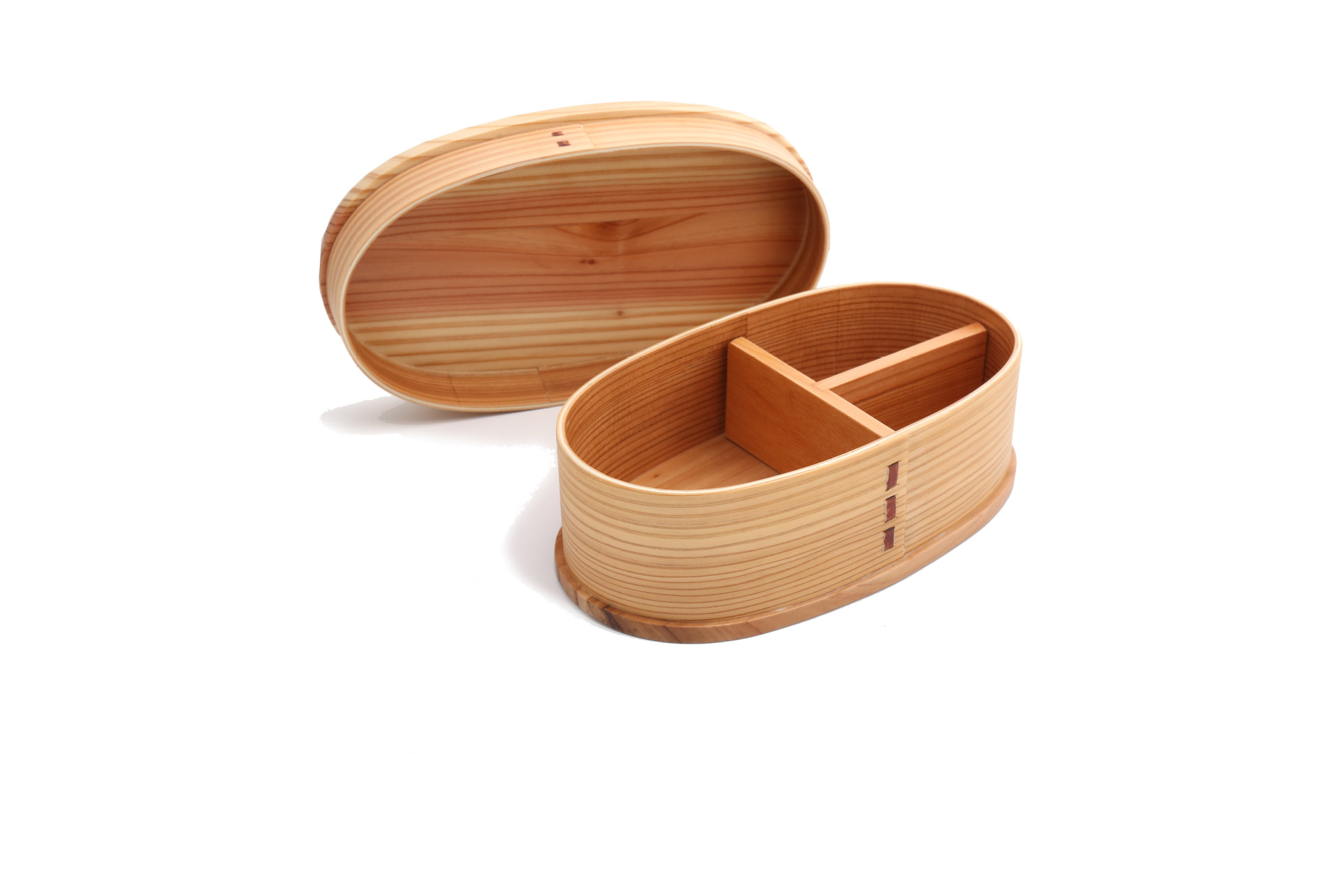 批发日韩式 木制便当盒 环保原木色饭盒 分格寿司盒