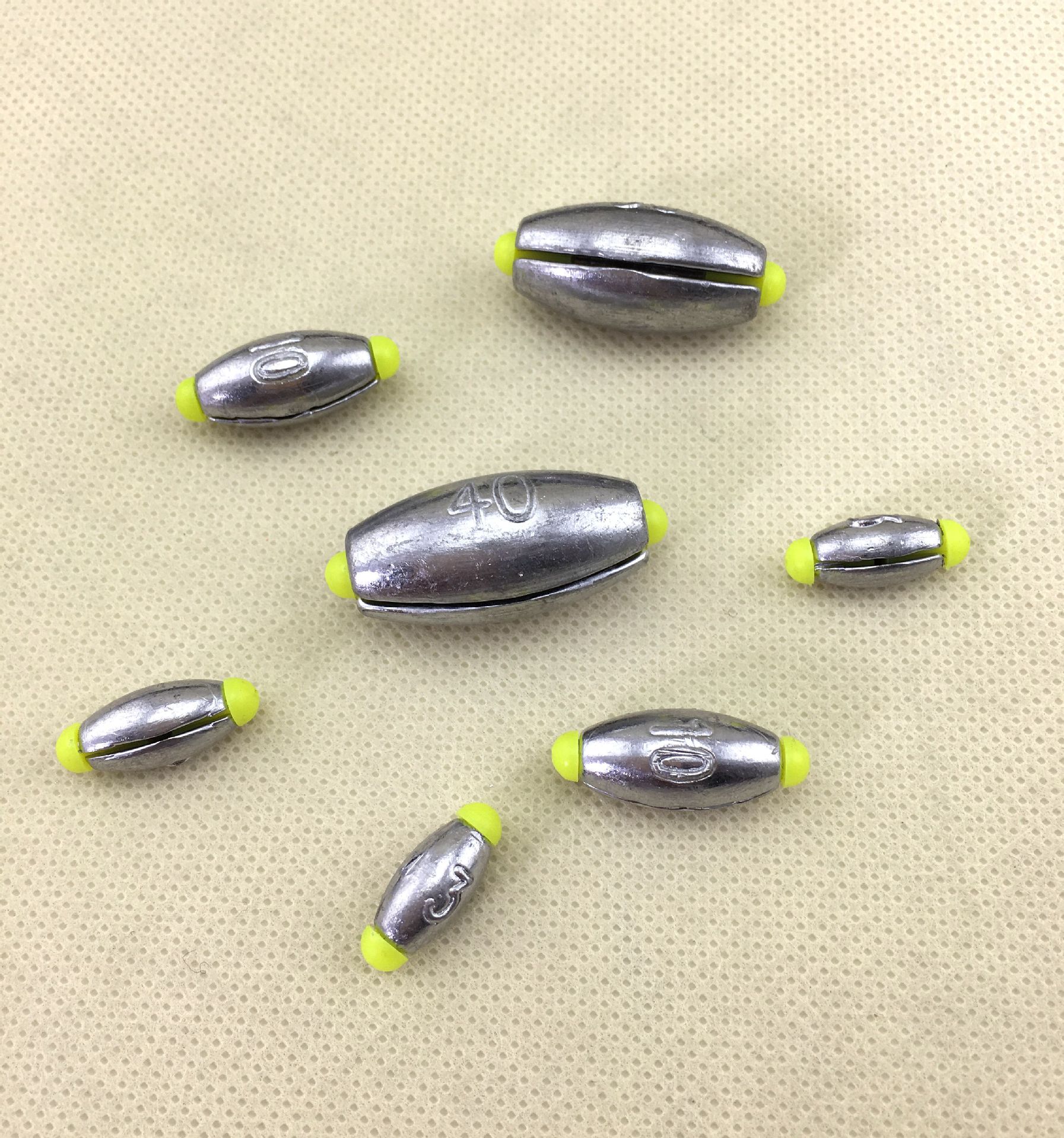 日式铅坠 日式水中铅坠 绿胶塞铅坠 不拆线铅坠 渔具批发