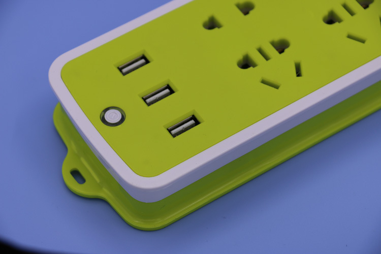 厂家直销usb插座 一体连铜插排 3us