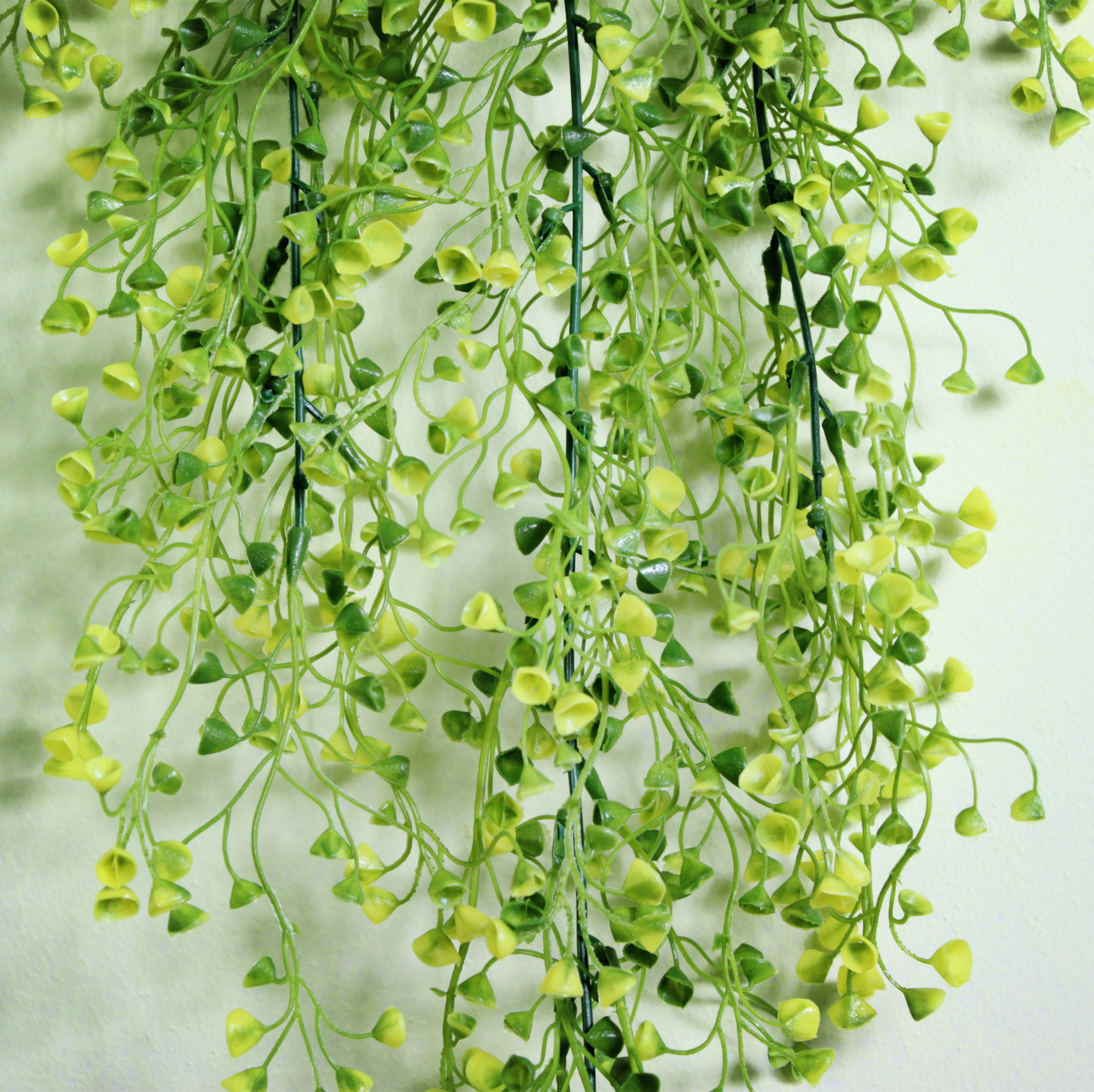 【短款金钟柳】金钟柳壁挂塑料假花 海石竹吊篮藤条 植物墙配饰