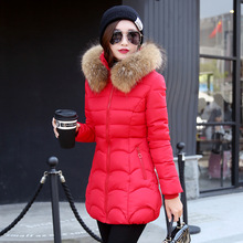 一件代发 冬季新款棉衣中长款女修身时尚棉服外套女装毛领连帽