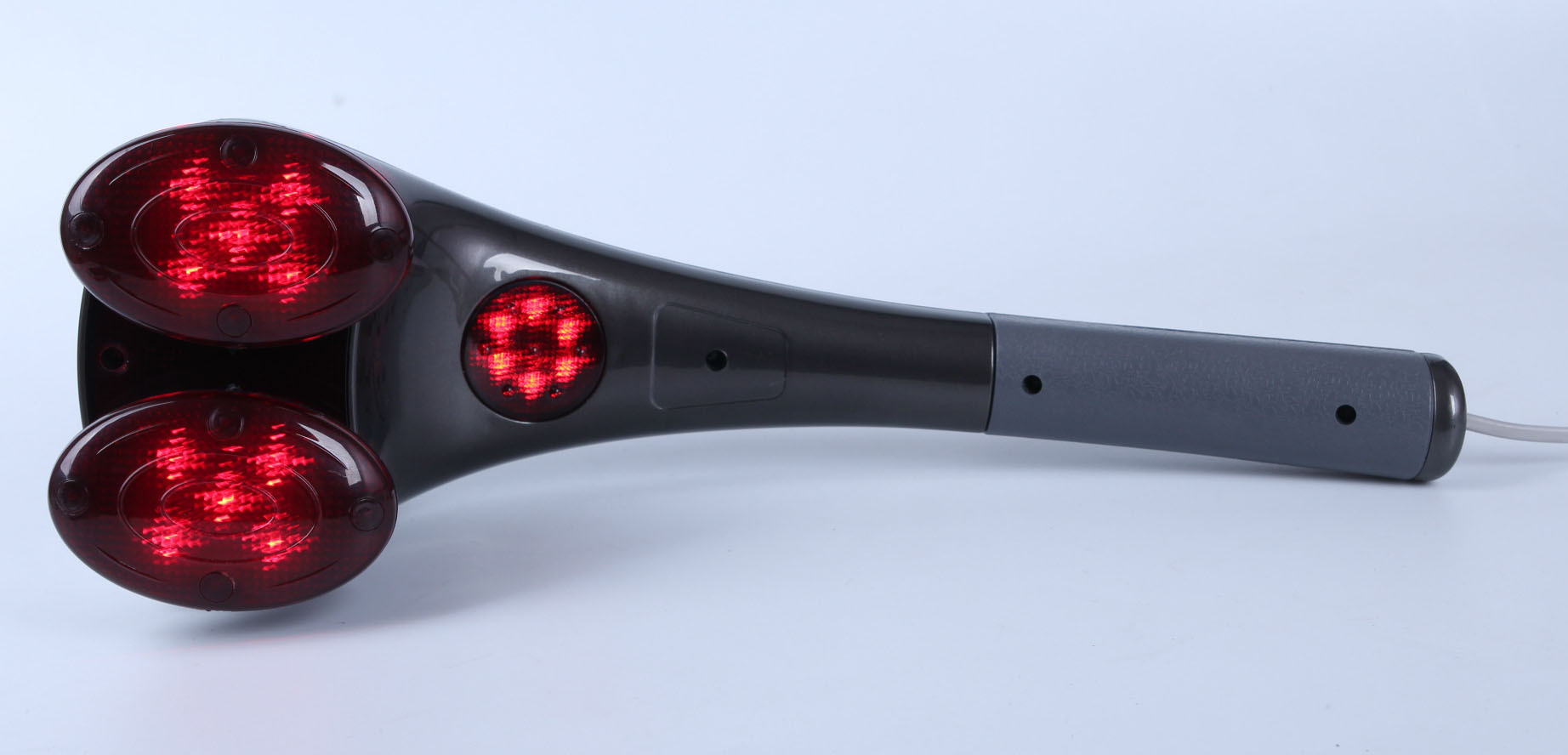 双头红外理疗颈椎按摩棒腰背按摩锤震动按摩捶智能热敷按摩器