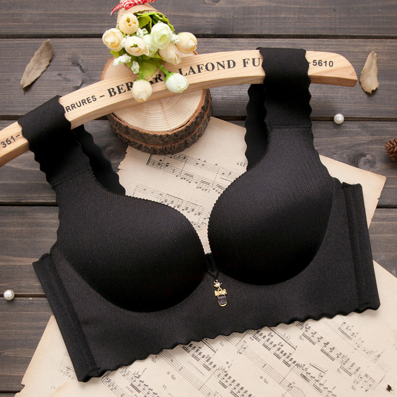 夏秋新款马术拉丝背心一片式无钢圈无痕文胸套装聚拢调整型内衣