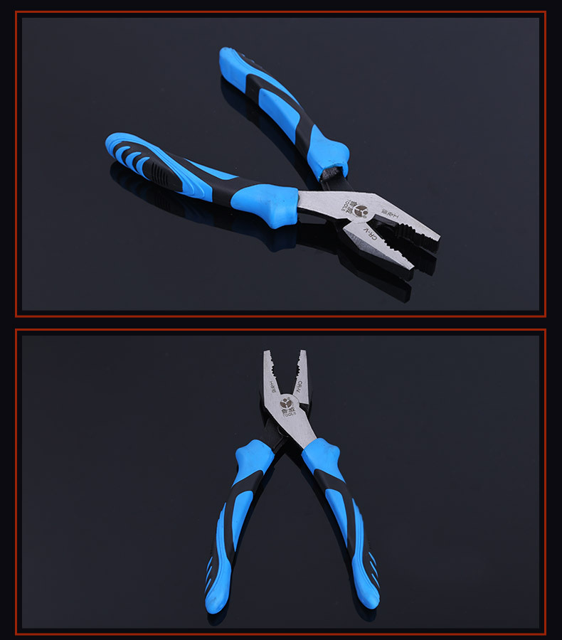 55#钢手动钳子 防滑平嘴老虎钳省力多功能拨线钢丝钳