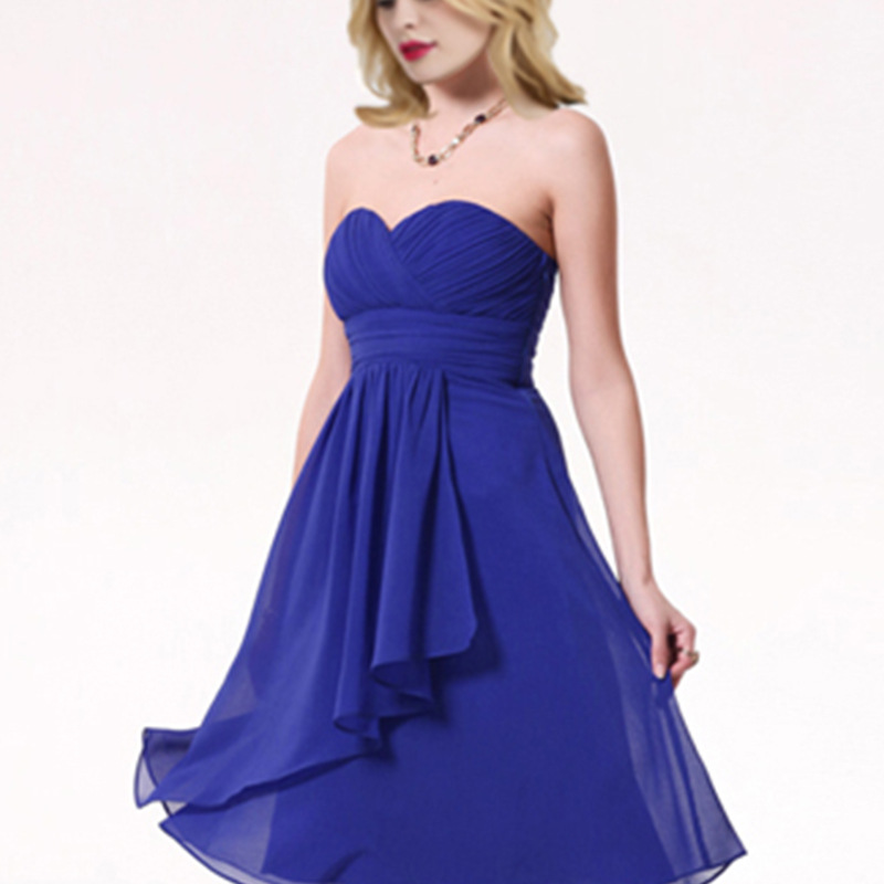 新款时尚抹胸连衣裙露背抹胸短裙薄纱短款小礼服