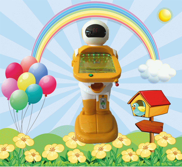 厂家直销吉童2015新款弹珠机机器人玻璃球弹珠机儿童投币游戏机