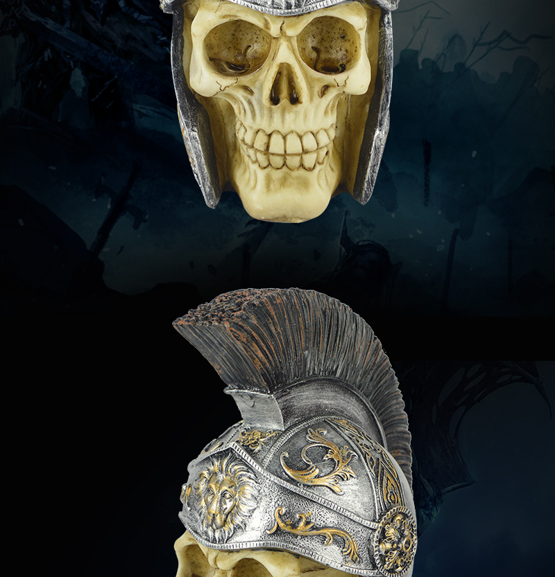 万圣节新款头骨模型古罗马战士头箍戴帽子头盔骷髅头整蛊搞怪