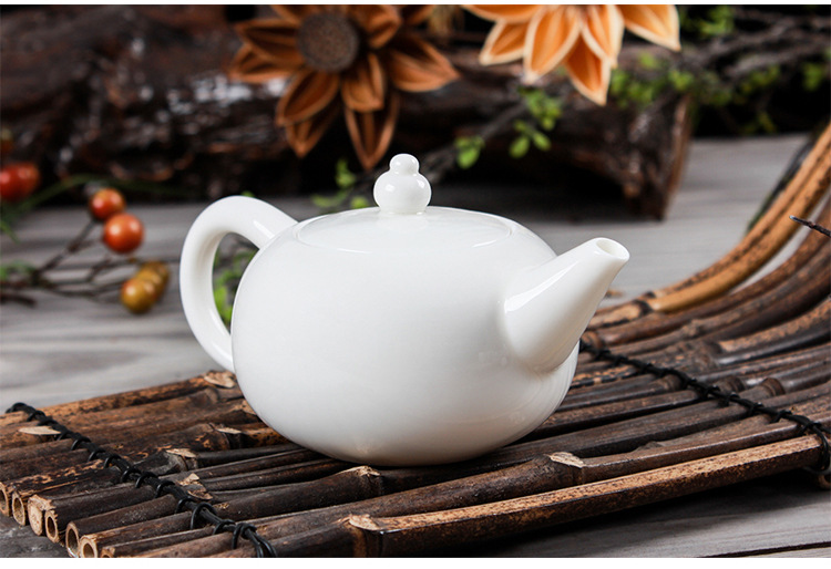 德化白瓷茶壶羊脂玉瓷壶凝脂白猪油白把玩壶礼品定制logo