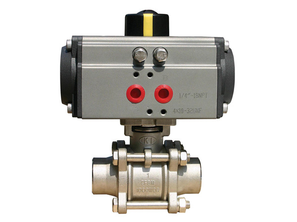 q661f不锈钢焊接式气动三片式球阀