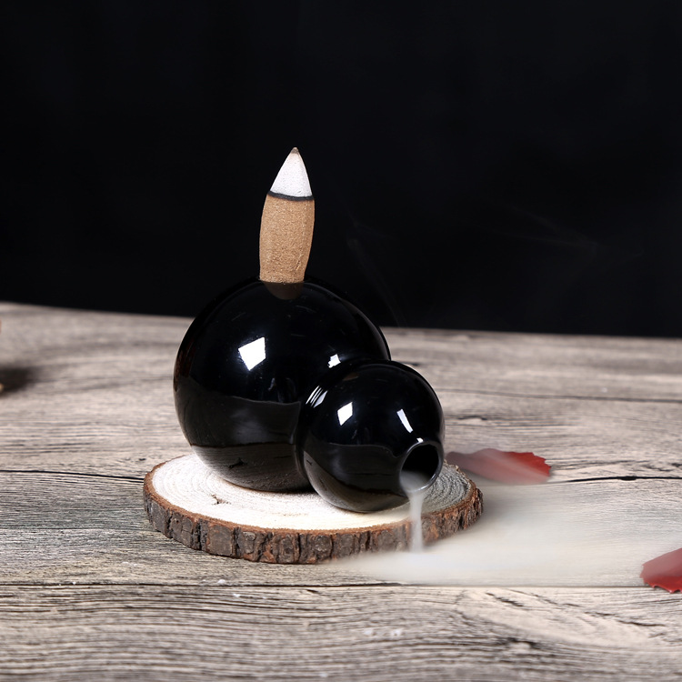 倒流香炉 葫芦小香炉 盘香线香两用香插小香碟 塔香卫生香熏香