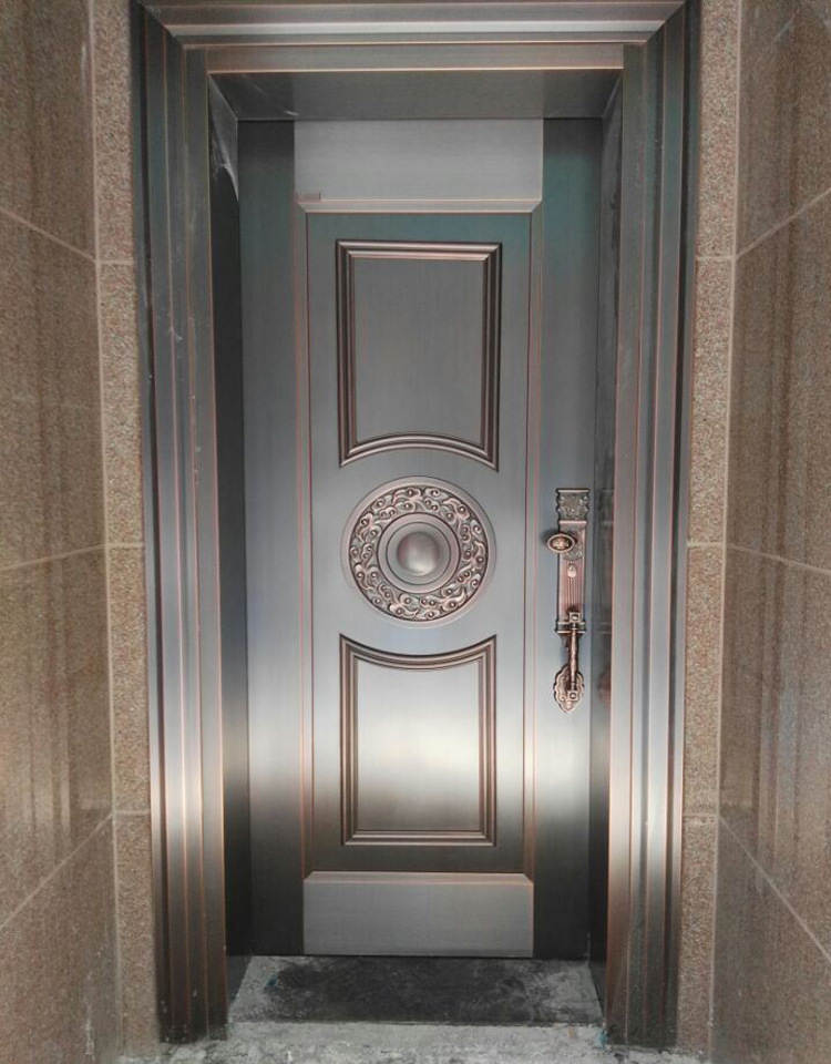 泉州中宇金盾厂定制套房别墅简约现代单门防盗真铜门不锈钢仿铜门