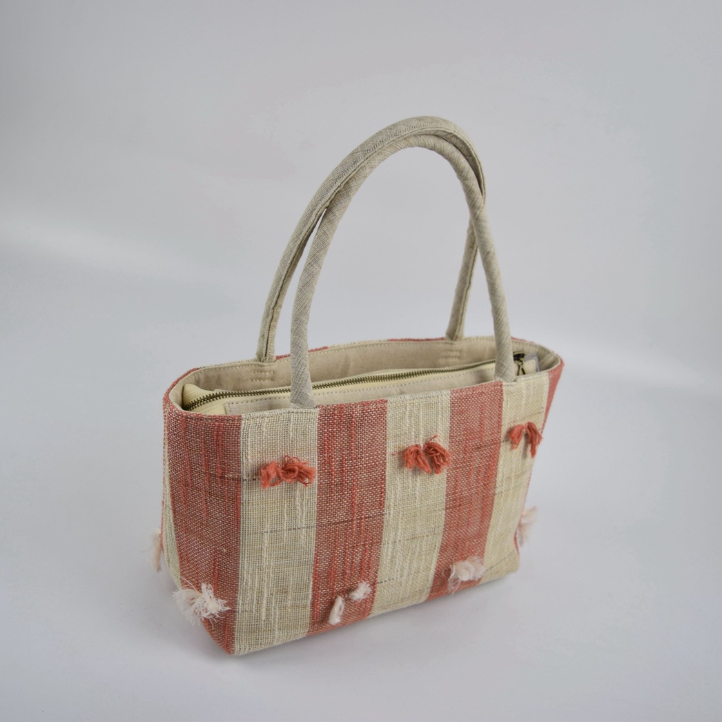 苎麻夏布原创设计包包手工定制复古简约手提包女包厂家批发