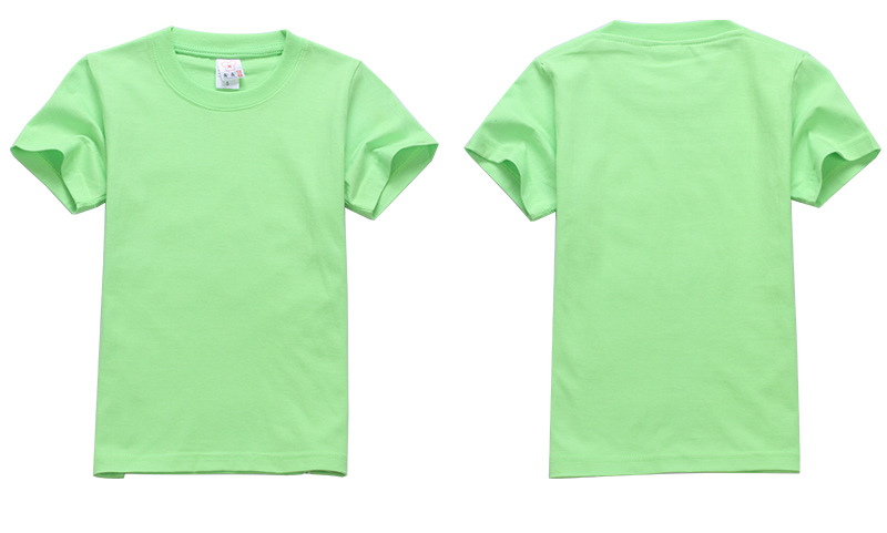 儿童白色纯棉圆领短袖空白t恤定制文化广告衫班服工作服批发