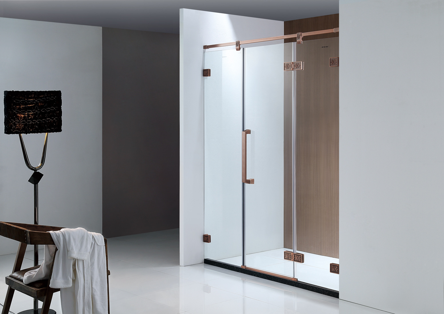 红铜淋浴屏蚀刻合页隔断淋浴屏接大小工程批发厂家供应ss-0089