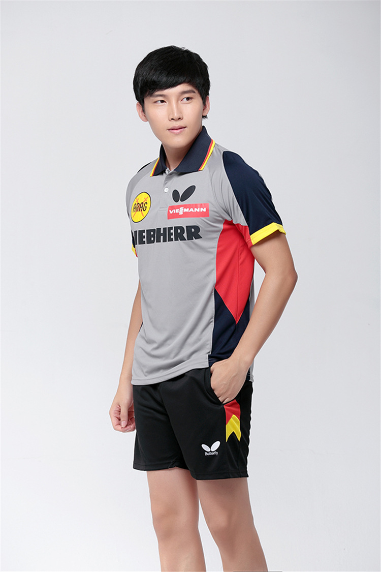 批发现货乒乓球服男女翻领短袖上衣速干夏季乒乓球比赛培训服