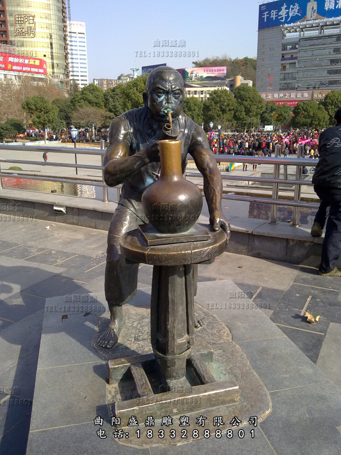 制瓷制陶雕塑陶瓷制作流程人物雕塑 玻璃钢仿铜雕塑陶瓷厂步行街