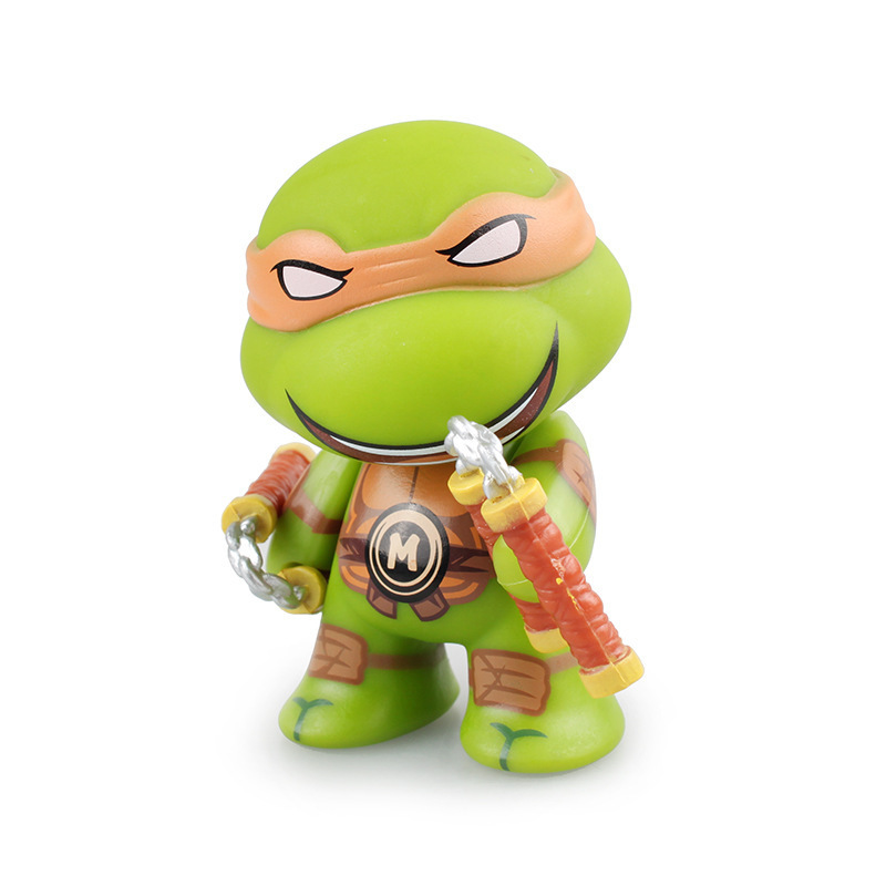 2014电影版 4款q版忍者神龟可动手办摆件玩具模型公仔现货