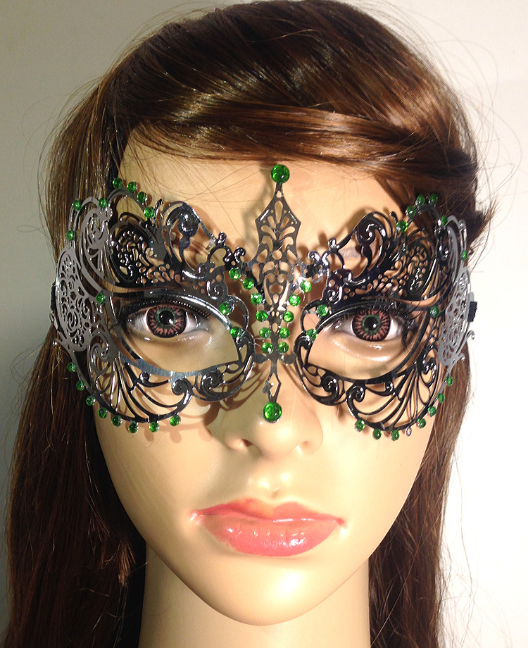 【神秘天使】威尼斯金属面具欧美同款金银色高端镶钻舞会面具