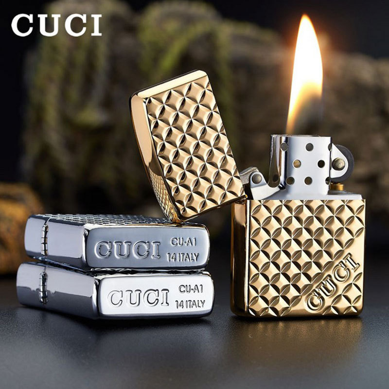 厂家直销意大利酷骑创意精雕财源广进高档煤油打火机批发小礼盒装