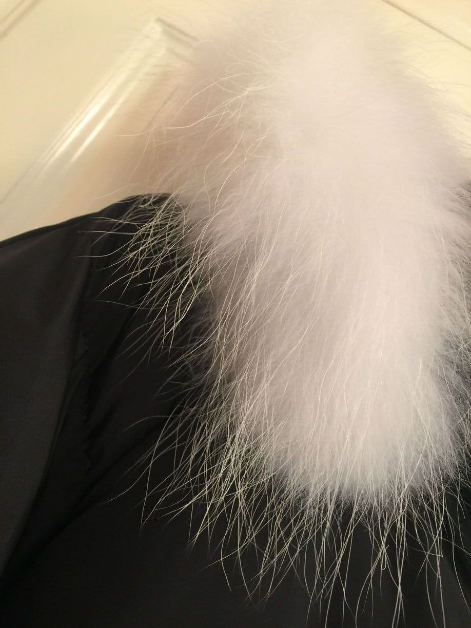 呆呆家2016年新款乐d冬装原单白貉子毛领连帽宽松中长款羽绒服女