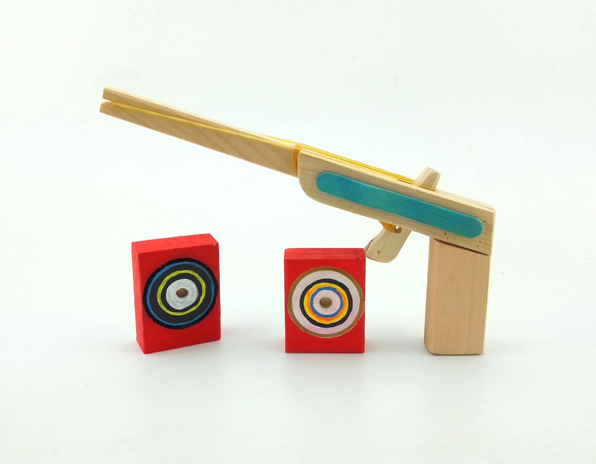 经典怀旧传统玩具木制皮筋枪单发橡皮筋枪打皮筋手枪80后记忆