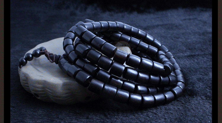 批发非洲黑檀木佛珠手串108颗男女情侣款念珠手链桶珠