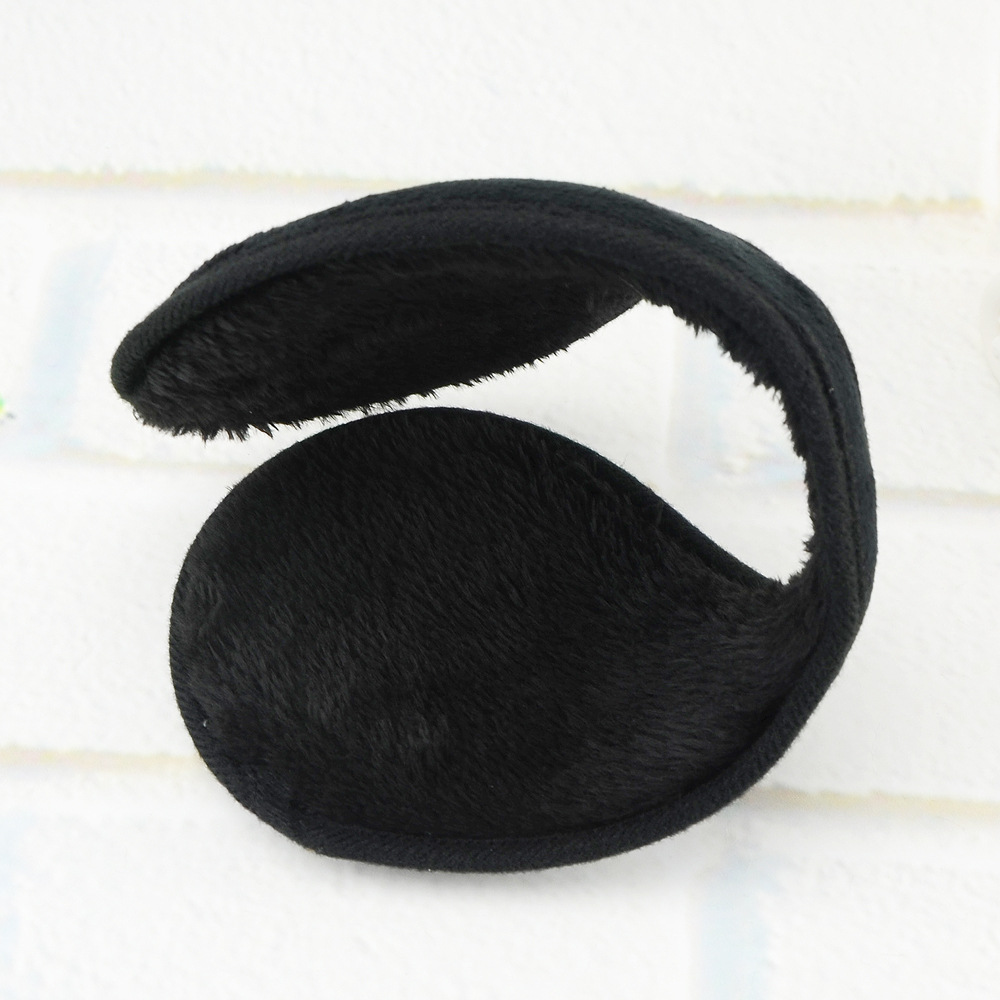 韩版流行冬季男女成人儿童耳罩耳套 黑色纯色保暖耳护耳捂子耳暖