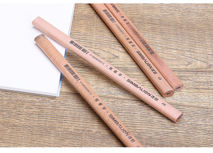 台湾雄狮宽画笔粗芯素描美术铅笔扁头木工铅笔工程宽扁铅笔