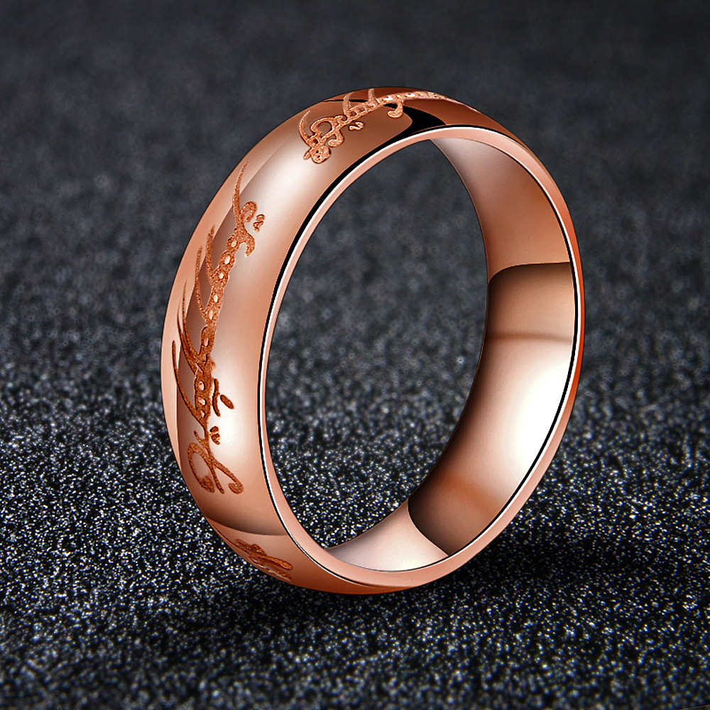 指环王电影戒指 至尊魔戒 潮男时尚饰品 钛钢情侣戒