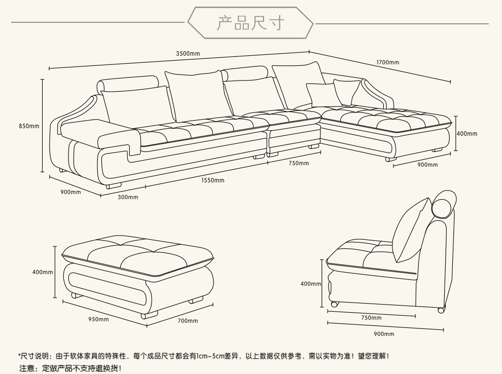 厂家直销 皮布休闲沙发 小户型布艺沙发组合 新款客厅布艺沙发