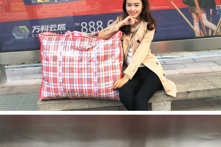 港版蛇皮袋 加厚红白蓝三色袋 塑料袋行李袋防水编织袋 搬家袋