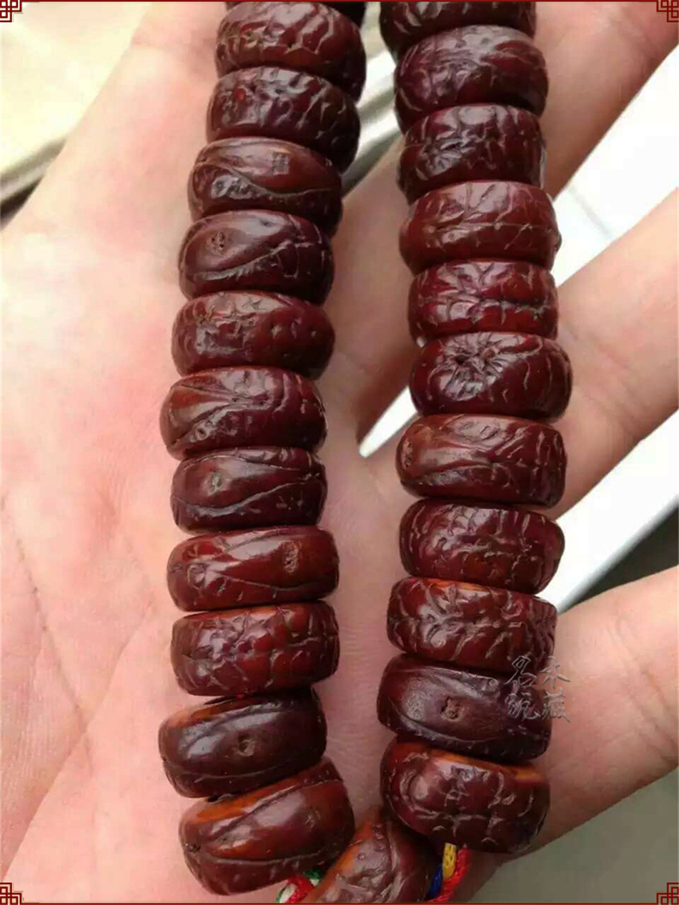 名木扇形凤眼手串 藏式凤眼菩提籽佛珠男款手链大龙眼菩提念珠.