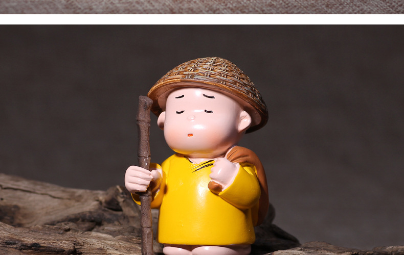 创意汽车摆件可爱二货小和尚车饰保平安车内饰品车载车上饰品摆件