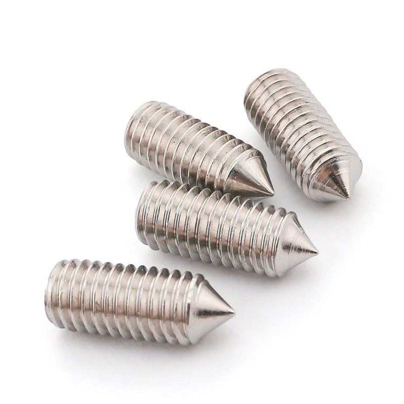 内六角不锈钢304尖头定位机米螺丝din914gb78无