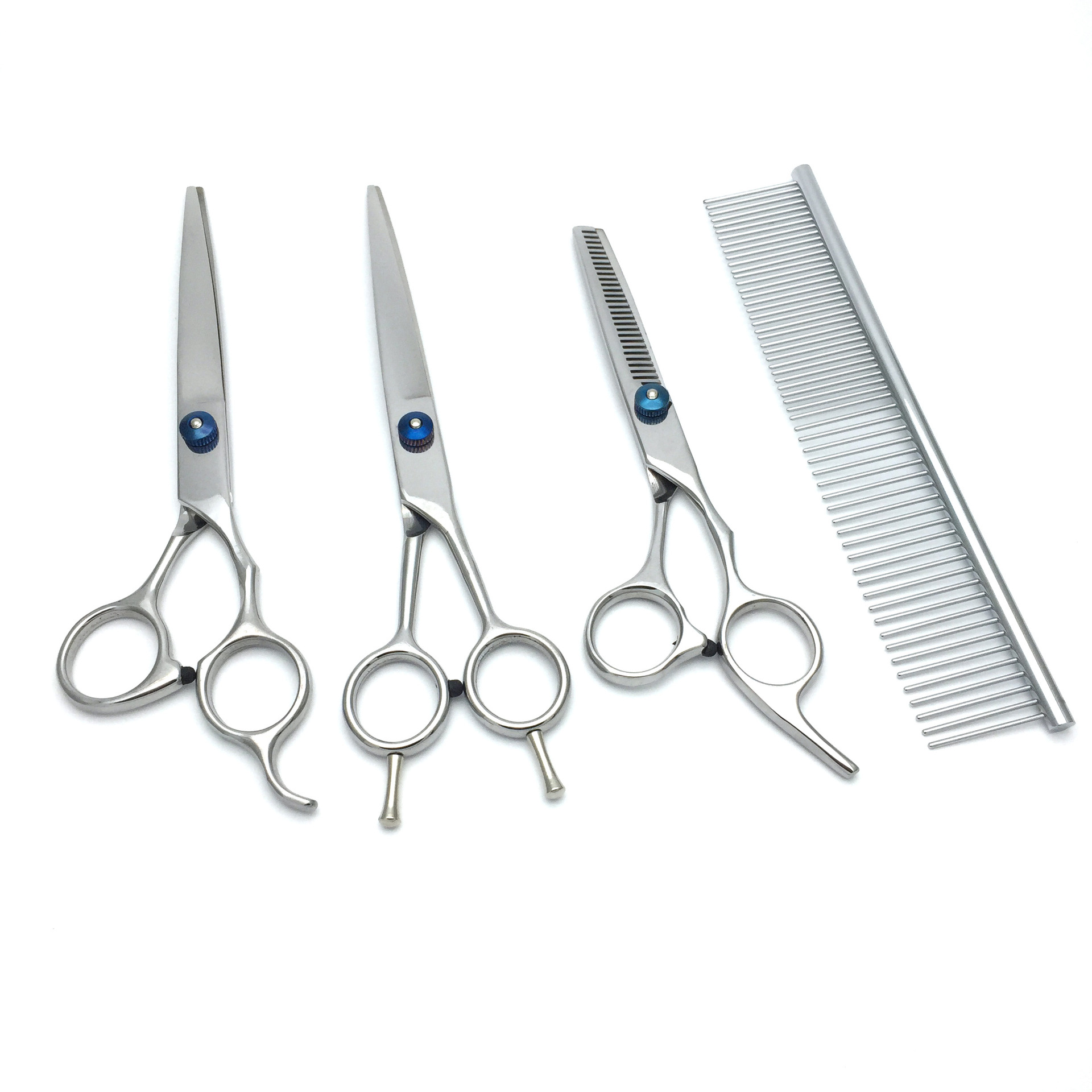 7寸宠物理发工具 彩色美发剪刀套装 宠物双尾通用弯剪 直剪 牙剪