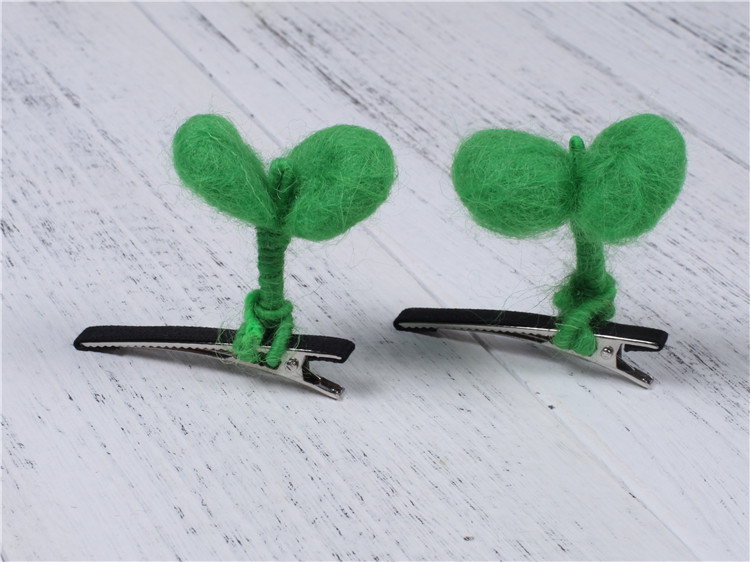韩国儿童发饰发夹 豆芽发夹造形绿色植物夹女童宝宝边夹新品头饰