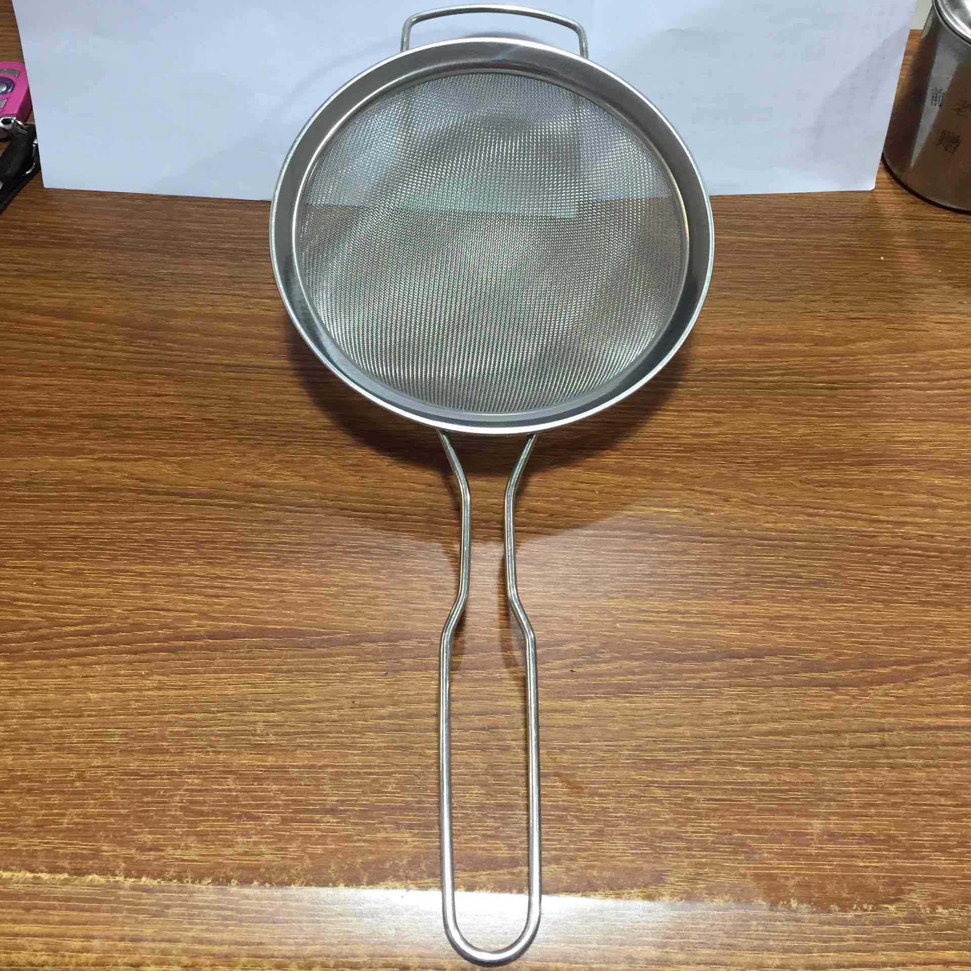 加厚特宽边弯柄油格 加固过滤网勺捞厘油捞宽边漏勺网筛