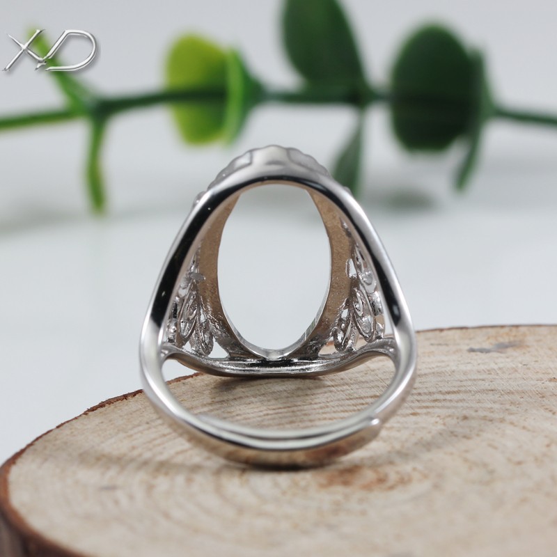 xd 9.5*19 925银空托戒指托 925银戒托批发 diy银戒托女 工厂批发