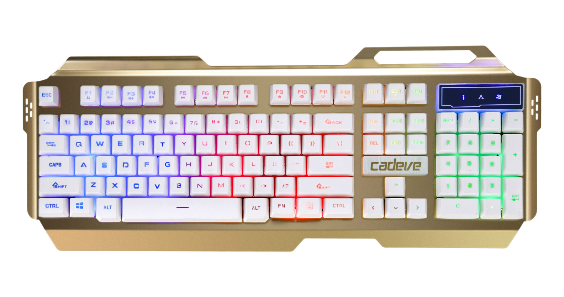 凯迪威游戏竞技键盘 usb三色炫彩背光电脑有线机械式键盘vr50批发